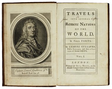 Bản in lần đầu năm 1762 cuốn Gulliver du ký của Jonathan Swift
